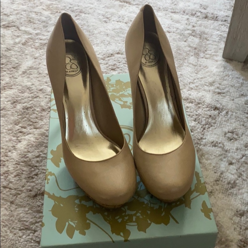 Jessica Simpson cork bottom platform heels